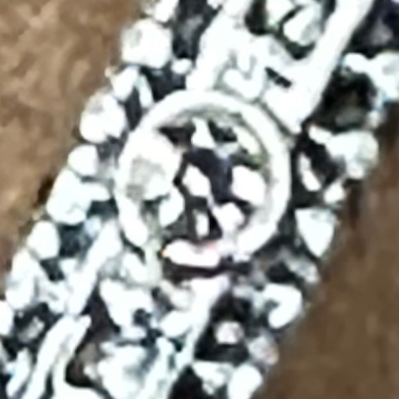 2/$15 Silver tone hoop earrings w/3round crystal stones on each hoop spaced out - Picture 10 of 15